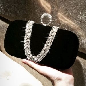 Mini Black Velvet Clutch